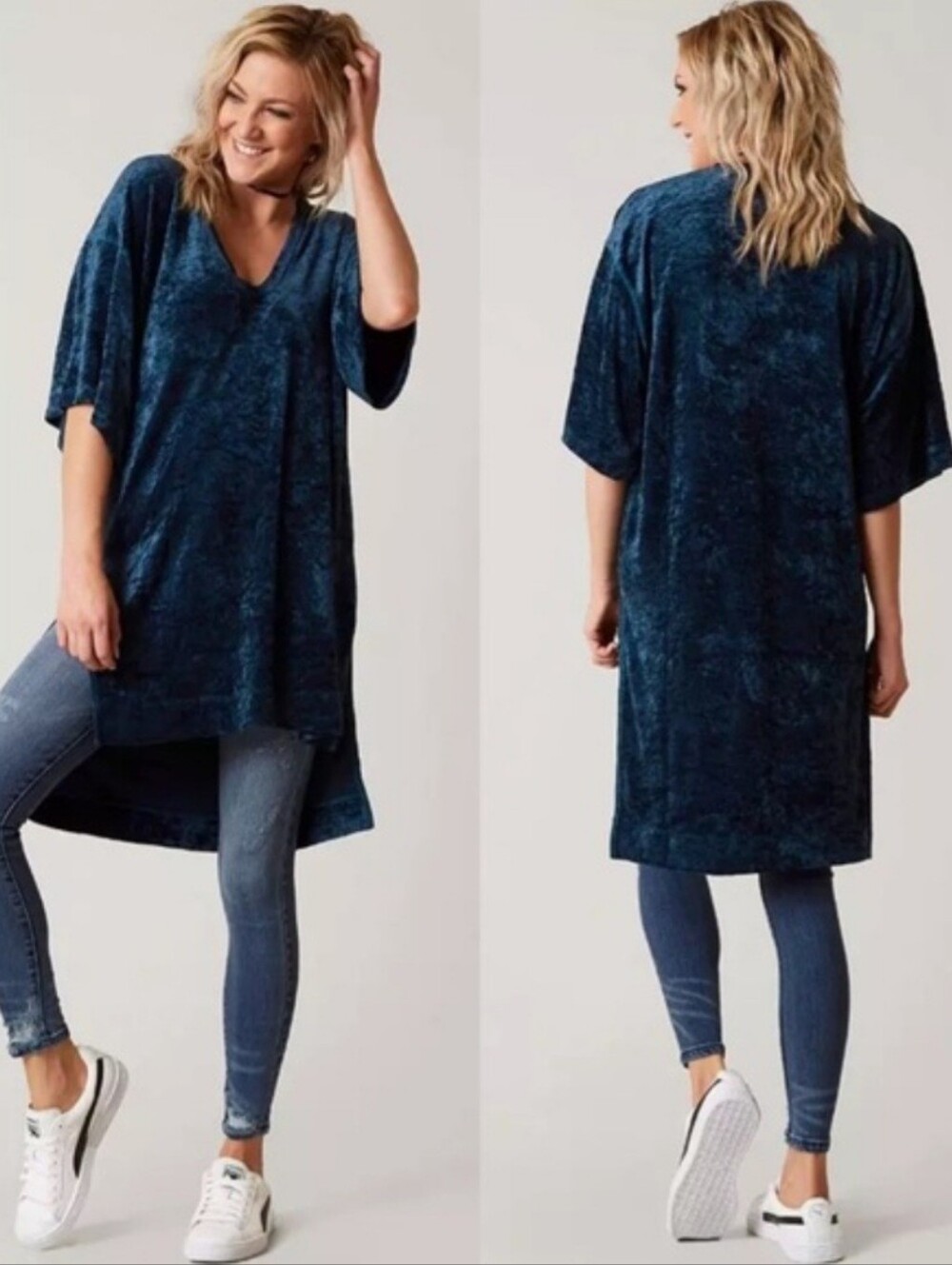 Free People Blue Velvet Tunic - NWT! - Picture 14 of 16